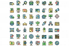 Advertising agency icons vector flat Product Image 1