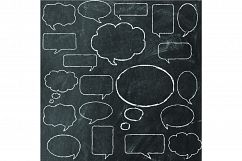 Chalkboard Speech Bubbles Clipart - 20 Chalkboard Bubbles Product Image 2
