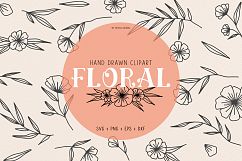 Floral svg clipart illustration flourish wreath Product Image 1