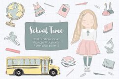 School Illustration Clipart Set Product Image 1
