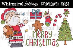 Gingerbread Santa Christmas Clipart Collection Product Image 1