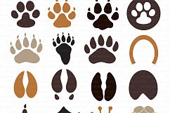 Paw print SVG Files - Animal paw print cut files for Cricut and Silhouette - dog, cat, horse, elephant, bear, deer SVG, dxf, png, jpg files Product Image 2