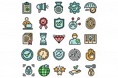 Reliability icons set vector flat Product Image 1