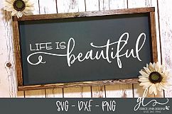 Life Is Beautiful - SVG Cut File - SVG, DXF &amp; PNG Product Image 1