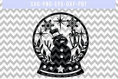 Winter SVG Cut File, Snowflake Papercut, Snowman Laser Cut Product Image 3