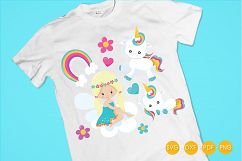 Unicorn Fairy cutting files svg, dxf, pdf, eps included - cut files for cricut and silhouette - Cutting Files SG Product Image 2