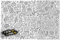 Electric Cars Doodles Cartoon Objects Set Product Image 4