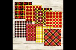 24 Seamless Red, Black, Yellow Plaid Digital Papers, Tartan Product Image 4