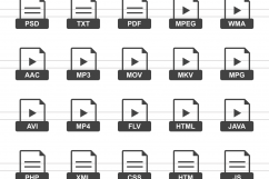 50 File Formats Glyph Icons Product Image 2