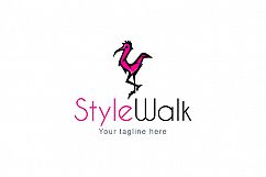Style Walk - Crane Bird Stock Logo Template for Fashion &amp; Beauty Product Image 1