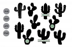 Cactus svg, cactus clipart, Cactus Monogram Svg, cactus silhouette, Cactus SVG Cut Files, cricut files, cactus cutfiles, dxf, svg, eps, png. Product Image 1