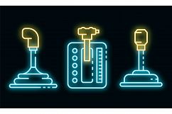 Gearbox icons set vector neon Product Image 1
