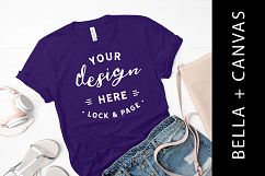 Team Purple Bella Canvas 3001 T-Shirt Flat Lay Mockup Product Image 1