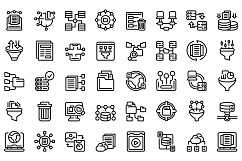 Content filter icons set, outline style Product Image 1
