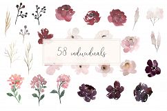 Grace - Blush &amp; Plum Watercolor Florals Product Image 2