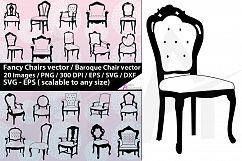 Fancy chairs svg silhouette / fancy chair vector / baroque Product Image 1