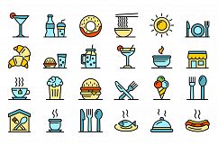 Food courts icons vector flat Product Image 1