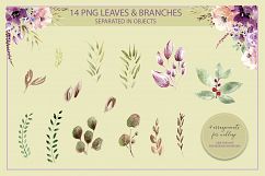 Violet Watercolor floral set Product Image 3