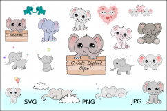25 Cute Cliparts - Elephant Clipart Collection Product Image 2