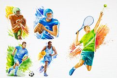 Sport. Watercolor illustrations. Product Image 7