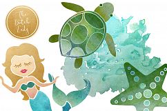 Mermaid &amp; Sealife Clipart Set Product Image 5