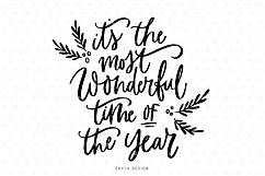 It&#039;s the most wonderful time of the year, Christmas quote SVG cut file Product Image 1