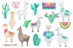 Watercolor Llamas Product Image 3