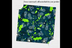 12 Winter Floral Digital Papers in Navy and Lime Color Product Image 3