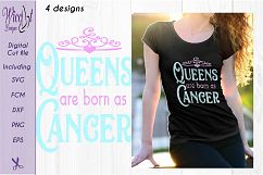 Cancer sign svg, Zodiac quote svg, Queens quote svg, born as svg,  word art svg,  Product Image 3
