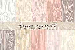 Blush Faux Bois Woodgrain Digital Papers &amp; Textures Product Image 1