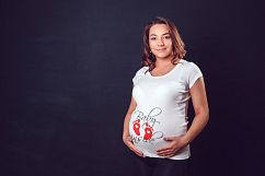 Pregnant Woman T-Shirt Mock-Up Product Image 7