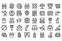 Disobedient icons set, outline style Product Image 1