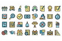 School test icons set vector flat Product Image 1