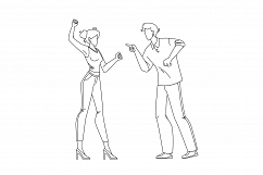 Man And Girl Couple Yelling At Each Other Vector Product Image 1