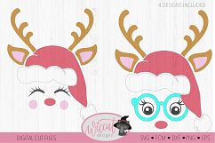 Reindeer svg, reindeer face svg, Christmas svg, kids svg Product Image 3