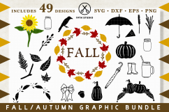 Fall Graphics SVG Bundle - SVG DXF EPS PNG -VB19 Product Image 1