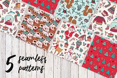 Sweet Christmas: hand drawn set with cute animals Product Image 3