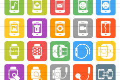 100 Smartphone &amp; Smartwatch Filled Round Corner Icons Product Image 2