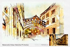 Watercolor Urban Sketcher Photoshop Action Product Image 18