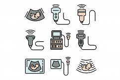 Ultrasound icons vector flat Product Image 1