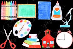 Watercolor Hand Drawn Back To School Clipart Product Image 3
