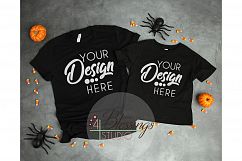 Halloween Mockup TShirt Black Parent Child Mockup Product Image 1