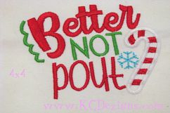 Better Not Pout Christmas Machine Applique Embroidery Design Product Image 3