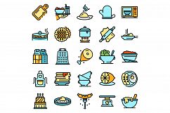 Homemade food icons set vector flat Product Image 1