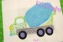 Concrete Truck Machine Applique Embroidery Design Product Image 2