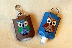 ITH Howard the Owl Hand Sanitizer Holder- Snap Tab (5x7 Hoop) - Machine Embroidery Product Image 6