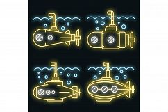 Periscope icon set vector neon Product Image 1