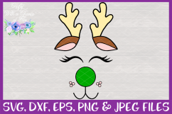 Christmas Ornament Reindeer Face SVG for Cricut &amp; Silhouette Product Image 3