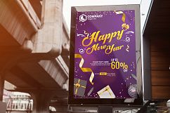 Happy New Year Sale Poster Vector Template Design Product Image 3