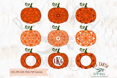 Mandala monogram pumpkins, Halloween in SVG,DXF,PNG, EPS Product Image 1
